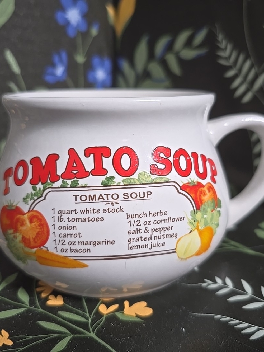 Tomato Soup Ceramic Mug - White with Red Lettering